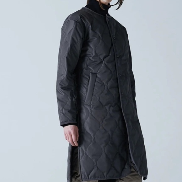 Taion Long Military Crew Neck Quilted Coat – Black (Size XL) | Lightweight, Warm - Picture 1 of 12